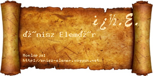 Énisz Elemér névjegykártya